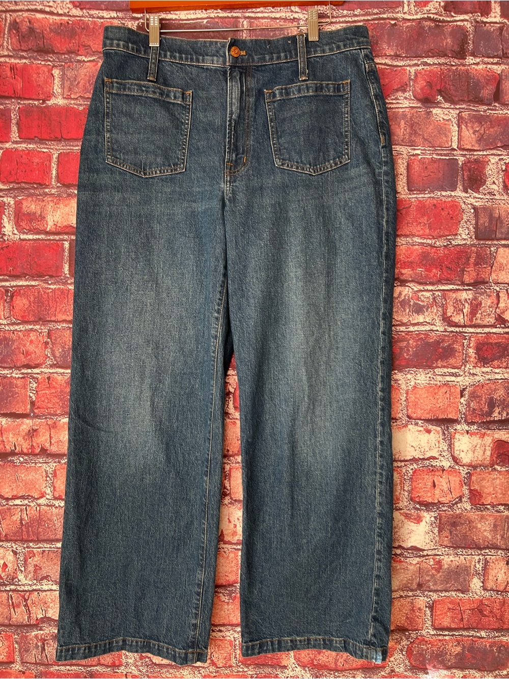 Madewell The Perfect Vintage Wide-Leg Jeans Utility Patch Pocket 31